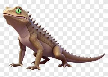 Cartoon Lizard With Green Eyes PNG