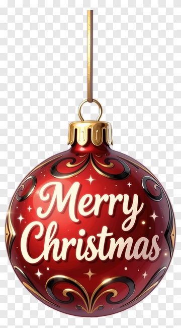Red Christmas Ornament With Gold Accents PNG
