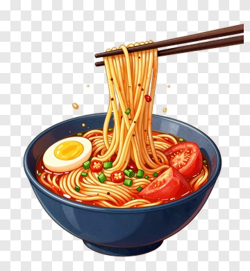 Delicious Ramen With Egg And Tomato PNG
