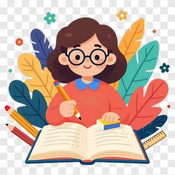 Girl Student Studying PNG