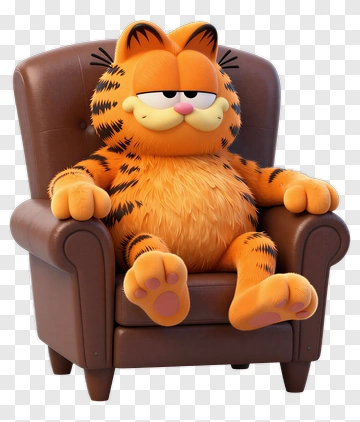 Garfield Relaxing In Armchair PNG