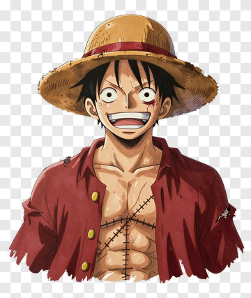Monkey D Luffy Smiling With Straw Hat PNG