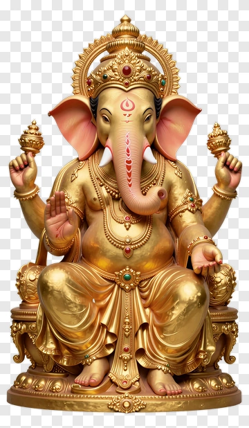 Golden Ganesha Statue PNG