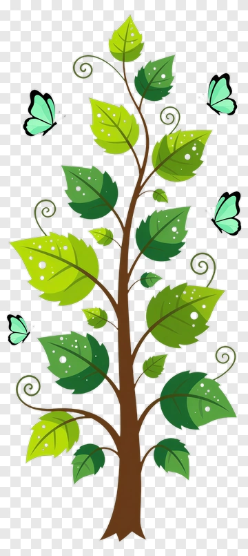 Tree With Butterflies PNG