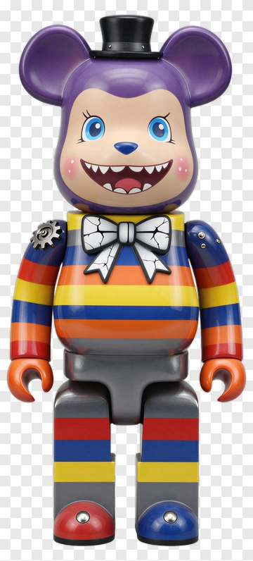 Purple Bear With Striped Outfit PNG