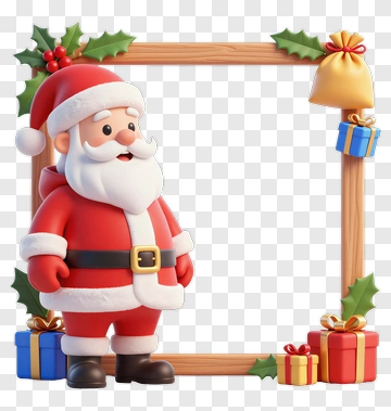 Santa Claus In Festive Scene PNG