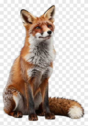 Red Fox Sitting Upright PNG