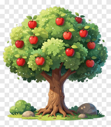 Apple Tree With Red Fruit PNG