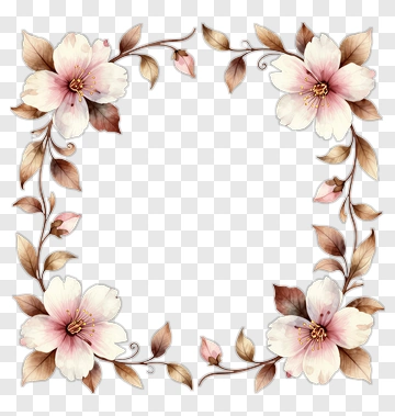 Pink Cherry Blossom Frame PNG