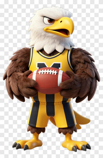 Eagle Basketball Player Holding Football PNG