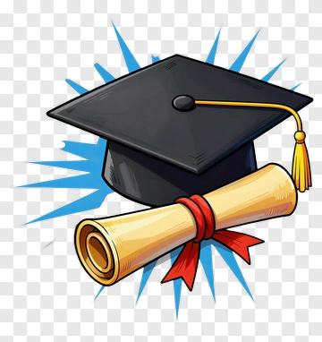 Graduation Cap And Scroll PNG