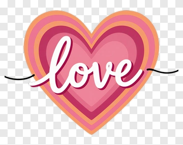Heart With Love Text PNG