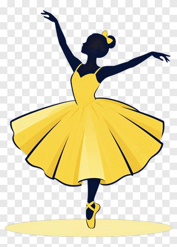 Ballerina In Yellow Dress PNG