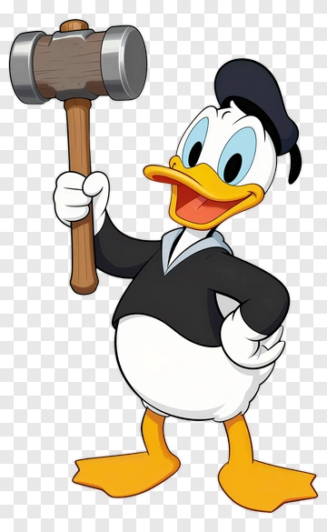 Donald Duck With Hammer And Hat PNG