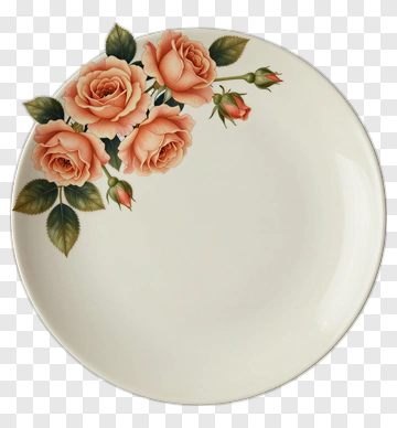 Roses On A White Plate PNG