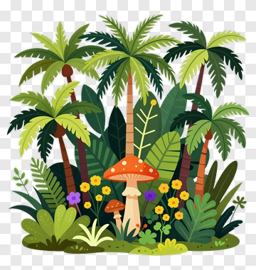 Mushroom In Tropical Forest PNG