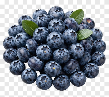 Fresh Blueberries With Leaves PNG