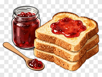 Toast With Jam And Spoon PNG