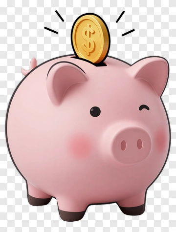 Pink Piggy Bank With Gold Coin PNG