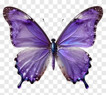 Purple Butterfly With Sparkles PNG