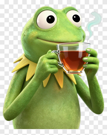 Kermit The Frog Sipping Tea PNG