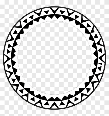 Black And White Geometric Circular Frame PNG