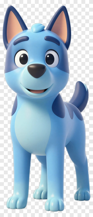 Blue Cartoon Dog Character PNG