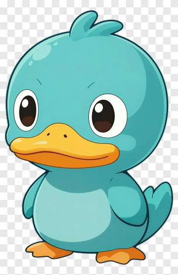 Cute Blue Duck PNG