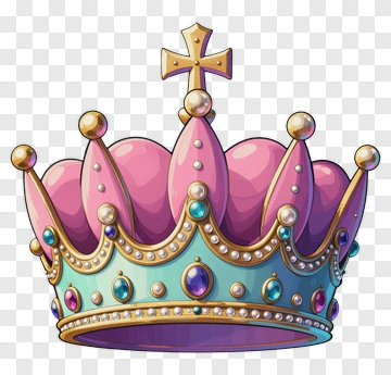 Pink Crown With Gold And Jewels PNG