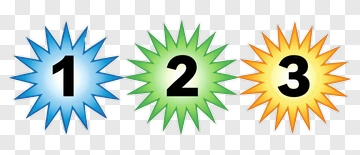 Three Numbered Stars PNG