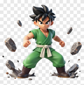 Son Goku In Fighting Stance PNG
