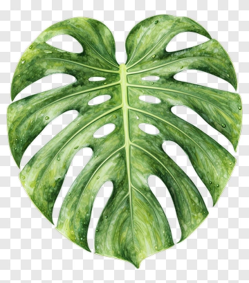 Monstera Leaf Watercolor PNG