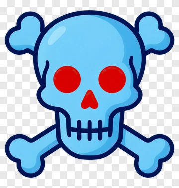 Blue Skull And Crossbones PNG