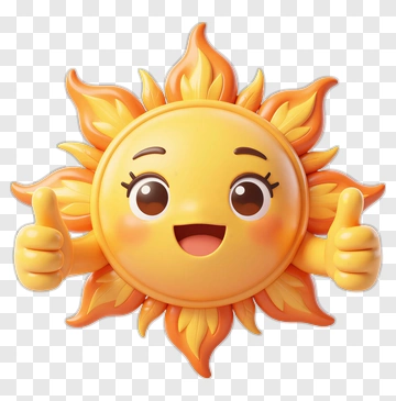 Cartoon Sun Giving Thumbs Up PNG