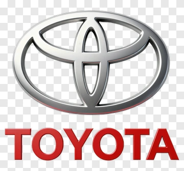 Toyota Logo With Red Lettering PNG