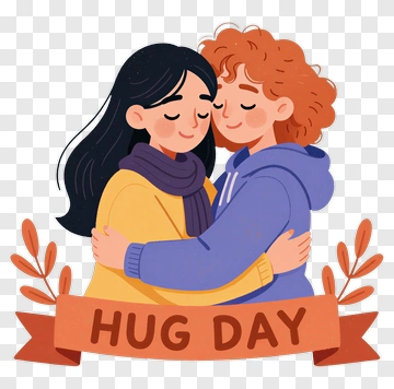 Hug Day Couple Embracing PNG