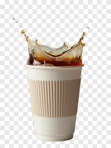 Coffee Splash In Paper Cup PNG