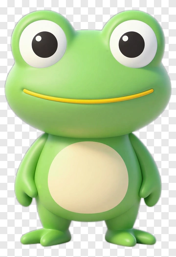 Cute Green Frog PNG