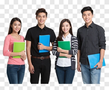 Group Of Smiling Students Holding Notebooks PNG