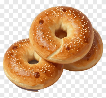 Golden Bagels With Sesame Seeds PNG