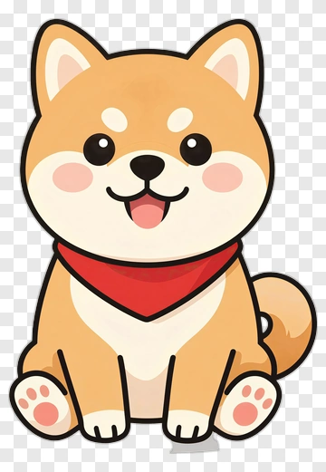 Cute Shiba Inu Puppy With Red Bandana PNG