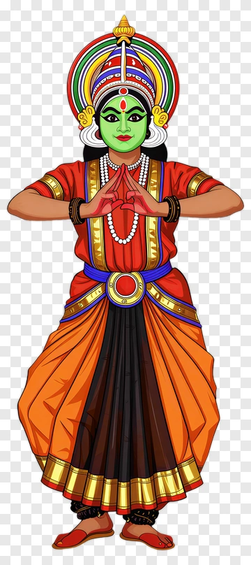 Kathakali Dancer In Traditional Costume PNG