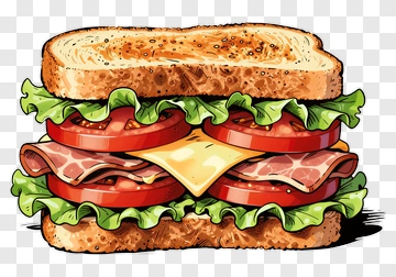 Delicious Sandwich With Fresh Ingredients PNG