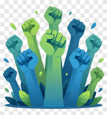Raising Fists In Unity PNG
