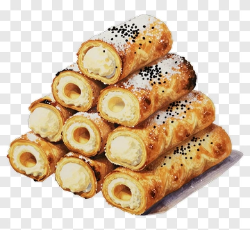 Stack Of Cream Puffs With Sugar And Sprinkles PNG