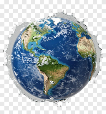 Earth Surrounded By Water Droplets PNG