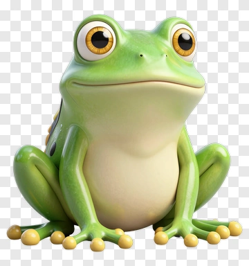 Cute Green Frog PNG