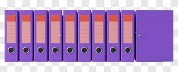 Purple File Folders With Orange Labels PNG