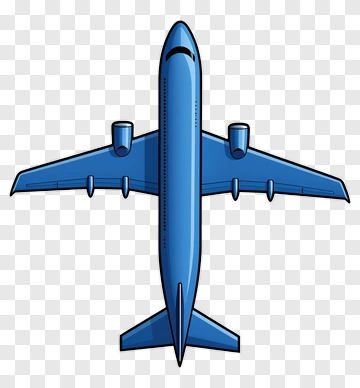 Blue Cartoon Airplane PNG