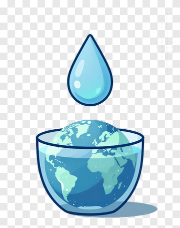 Water Drop Falling On Earth Globe PNG